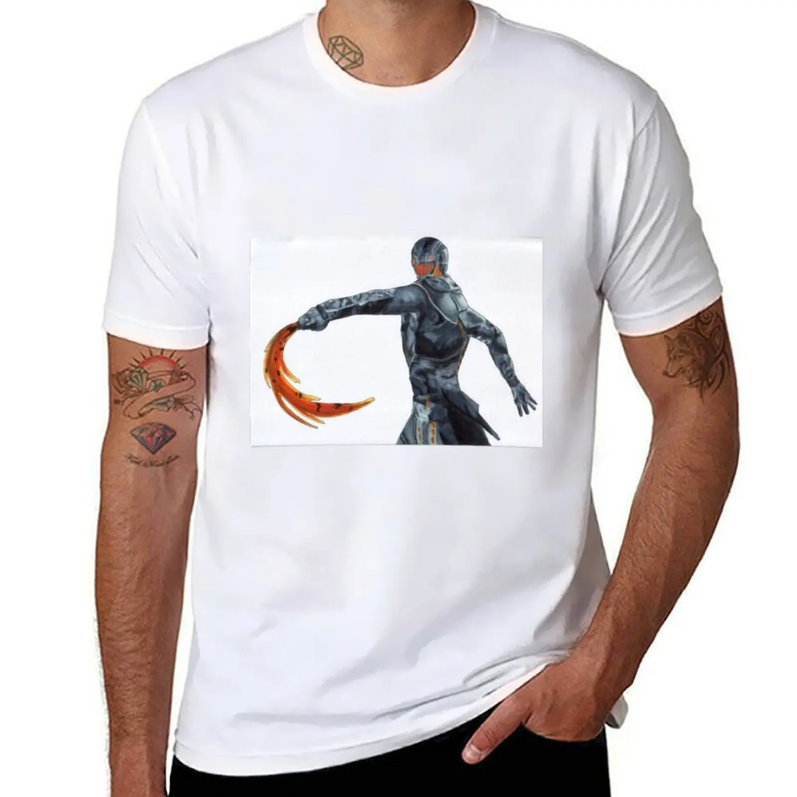 

Noob Saibot Fanart T-Shirt man t shirts cotton anime t shirts oversize T-Shirt