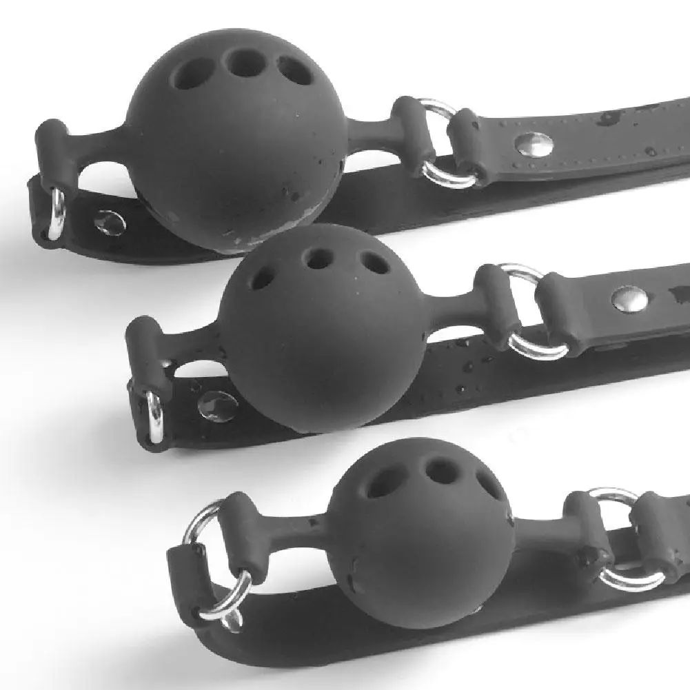BDSM Mouth Gags Bondage Restraints All Silicone Mouth Gag Breathable Ball Gag Adjustable Belt Mouth Sex Toys For Adult SM Games