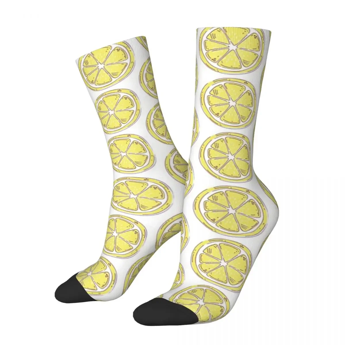 Hip Hop Retro Lemon Fruit Crazy Men's Socks Unisex Fruit Party Street Style Seamless Printed Funny Novelty Happy Crew Sock Boys