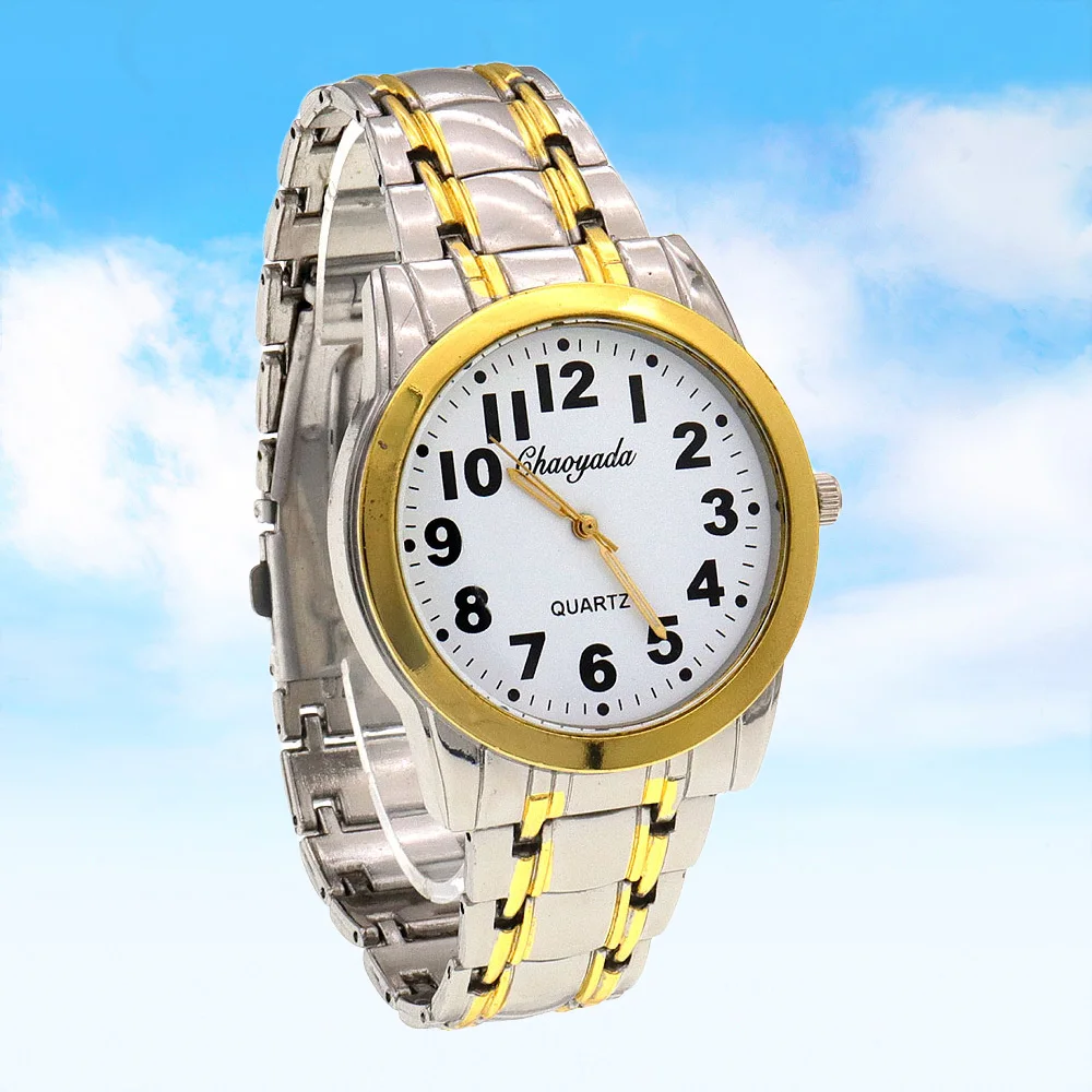 Men Stainless Steel Quartz Wrist Watches Women Business Casual Wristwatches