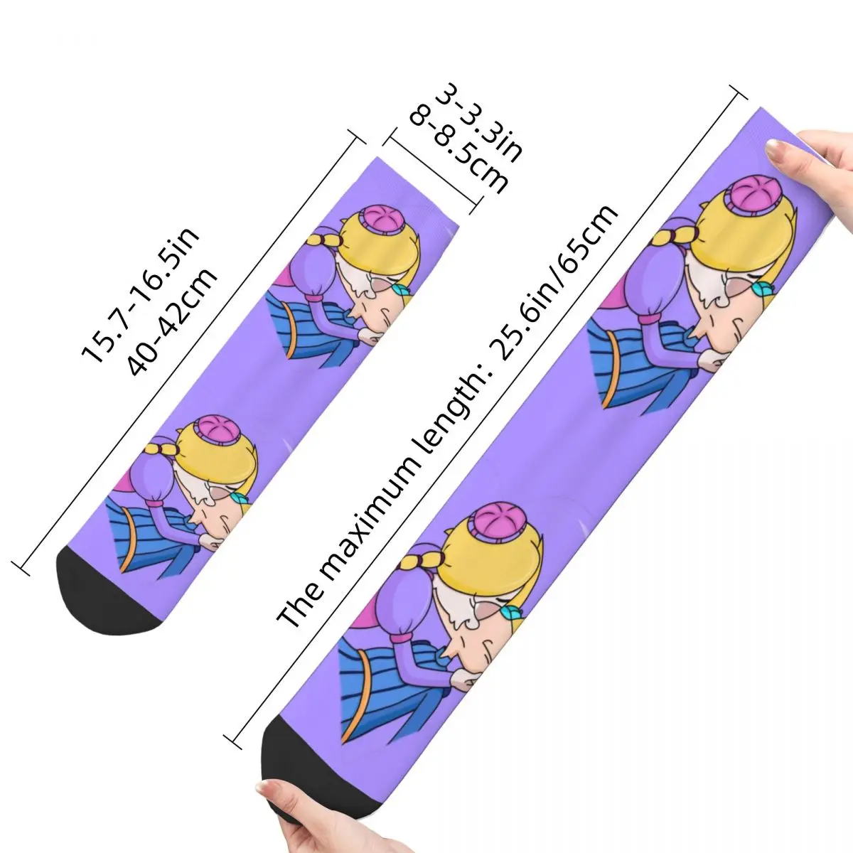 Hey Arnold Cartoon Stuff Crew Socks Compression Helga Pataki Arnold Skateboard Middle Tube Socks Cute for Mens Wonderful Gifts