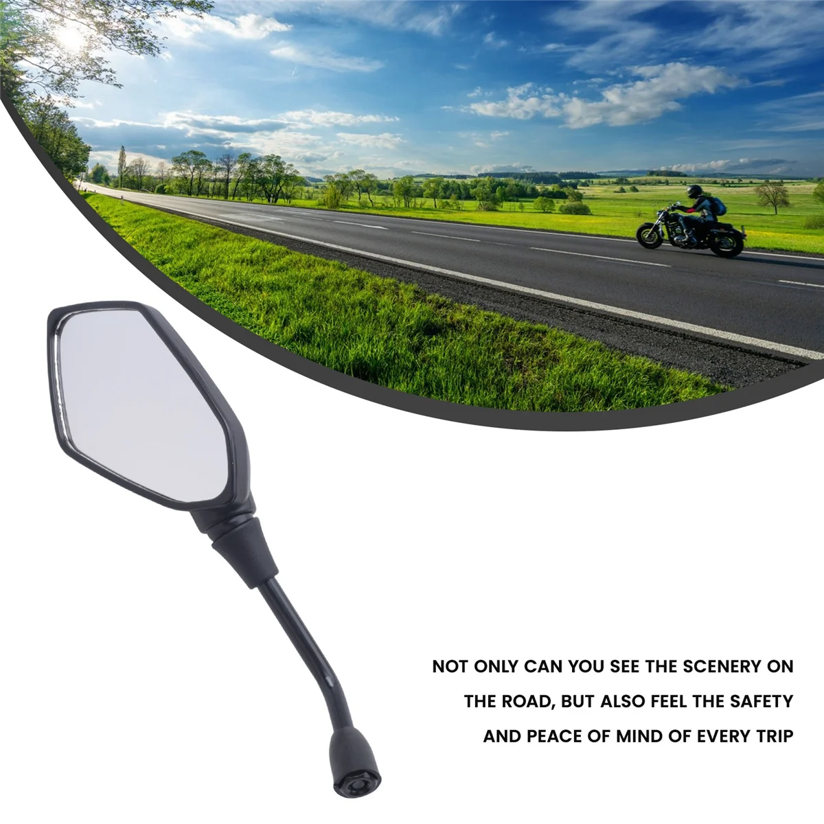 

Universal 2Pcs Motorcycle Big Size Rear View Mirror Black Motorcycle Motorbike Chrome Scooter Rearview Rear View Side Mirror 10M