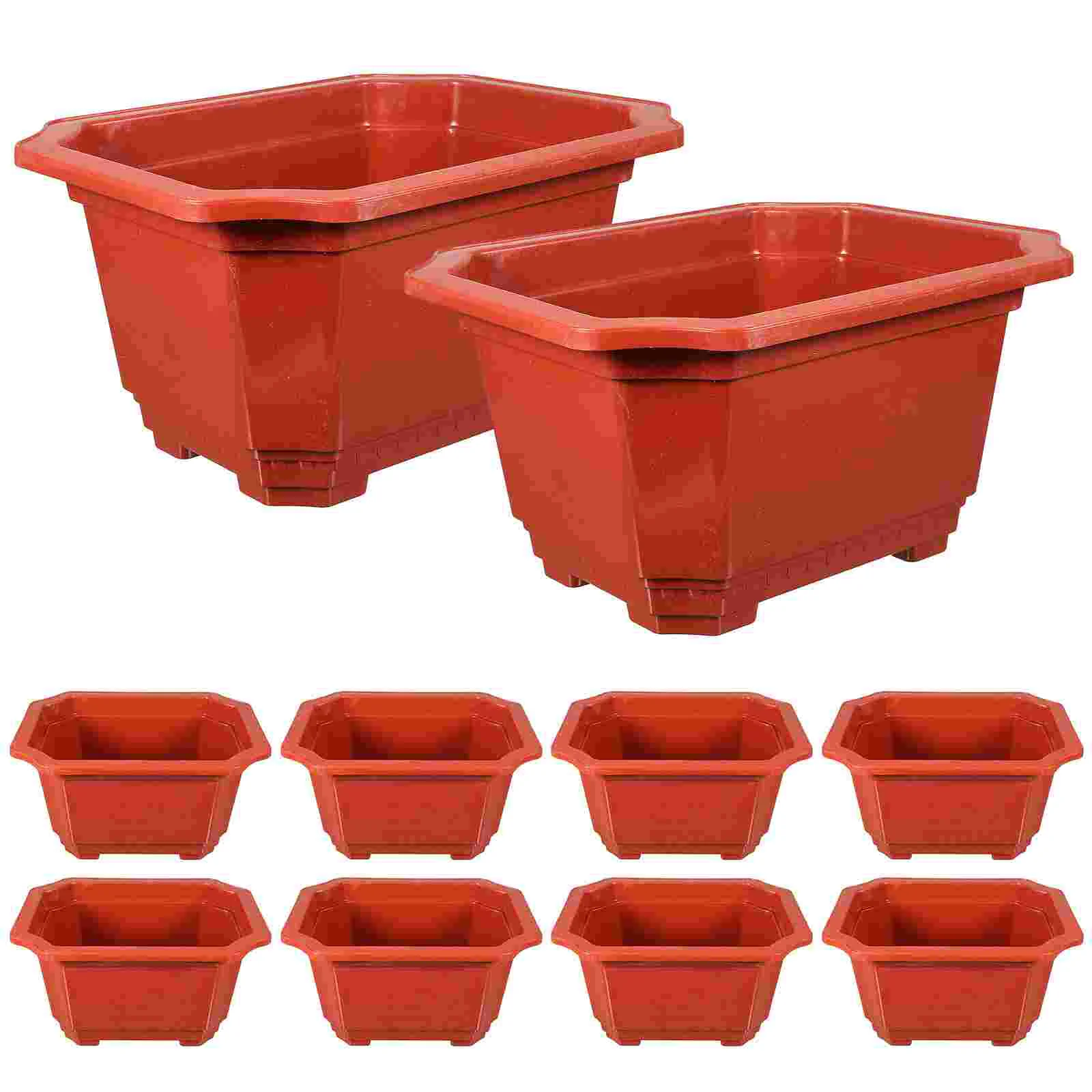 

10 Pcs Indoor Plant Pot Flowerpot Garden Bonsai Holder Large Nursery Household Plastic Office