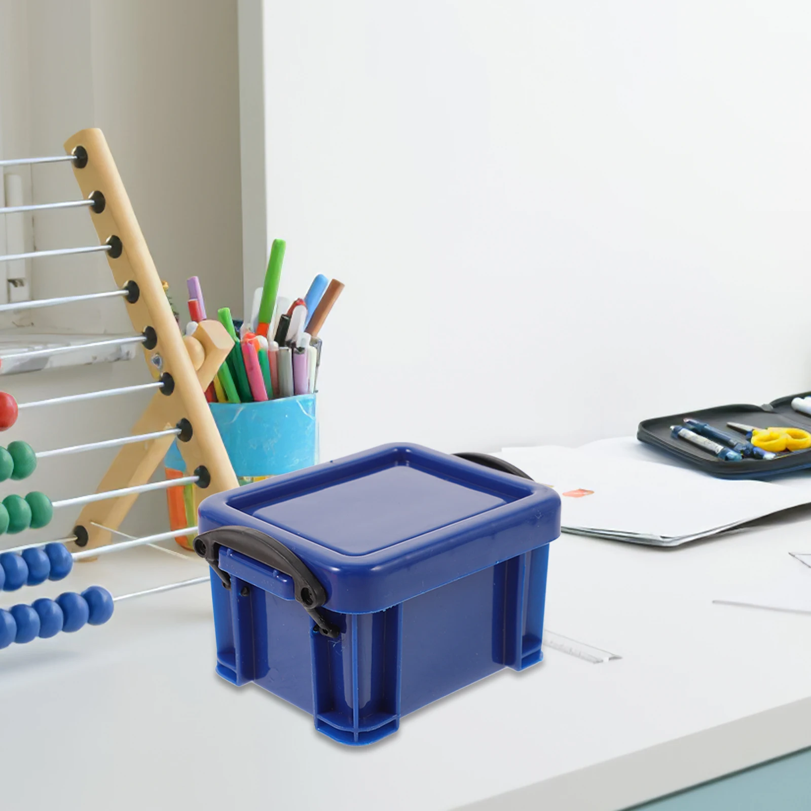 

9Pcs Mini Lock Storage Boxes Small Containers for Stationery Cosmetics Beads Buttons Desk Organizer Plastic Cases Multicolor