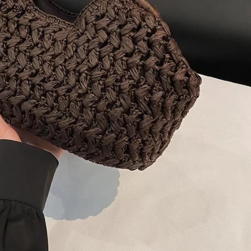 

Женская элегантная модная соломенная сумка, универсальная пляжная сумка на плечо, изысканные тканые сумки под мышками и вечерние сумки в подарок