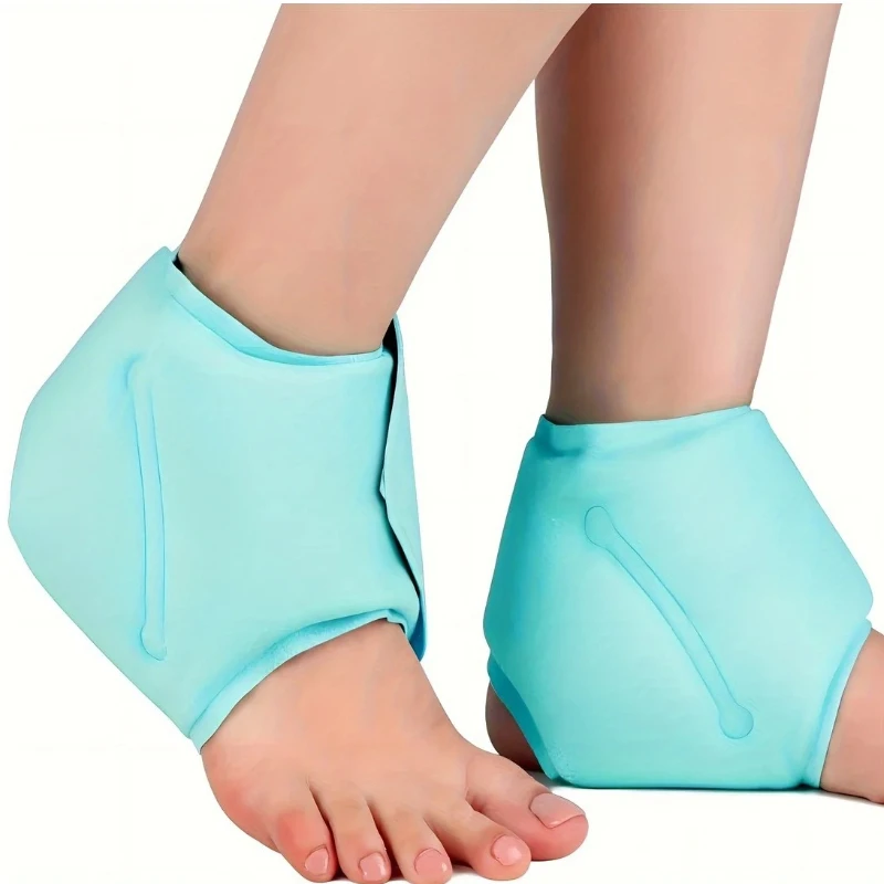 

1pc Reusable Blue Ankle Ice Pack Hot Cold Compress Gel Bag Adjustable Strap for Sports Yoga Sprains Pain Relief Injury Recovery