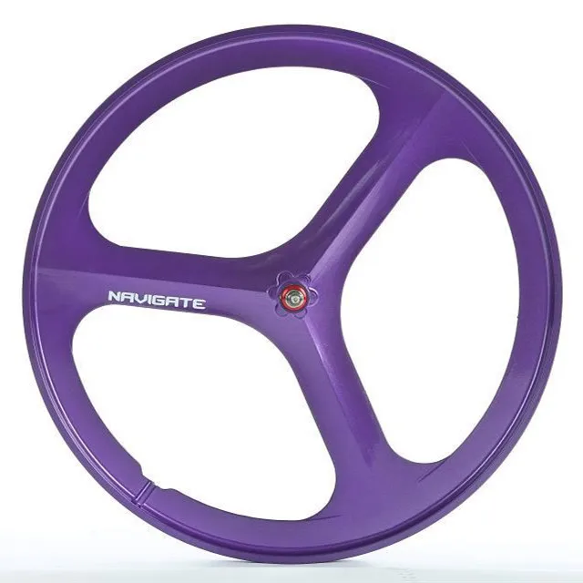 

Комплект колес с фиксированной передачей 700C — 3-спицевое колесо из магниевого сплава с обратной конструкцией и глубоким ободом, встроенное колесо для гусеничного велосипеда для Fixie/Single Speed