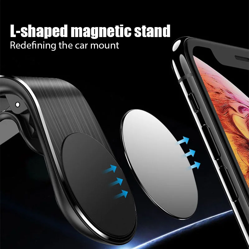 L-Type Magnetic Phone Holder in Car Smartphone Stand Clip for Mount Car Magnetic Phone Holder Suit to All Model Cellphone iphone