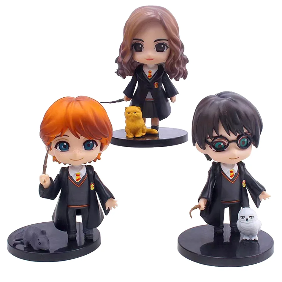 3-10pcs/set harry Potter Figure Anime doll Hermione Granger Ron Weasley Action PVC Model Gifts Collectible Figurines for Kids