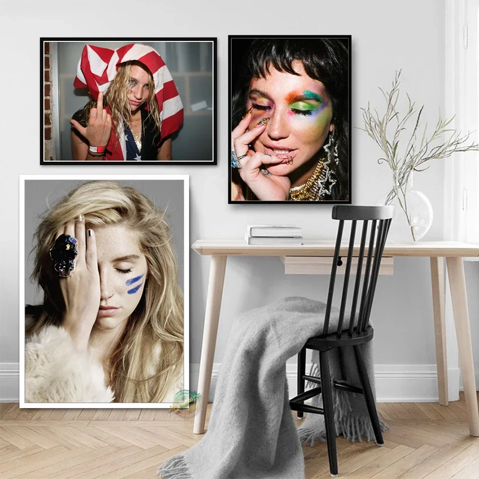 Kesha Poster Wall Decor Singer Star Canvas Art Silk Prints For Cafe Dormitory Gril Room Decoration Painting Gift