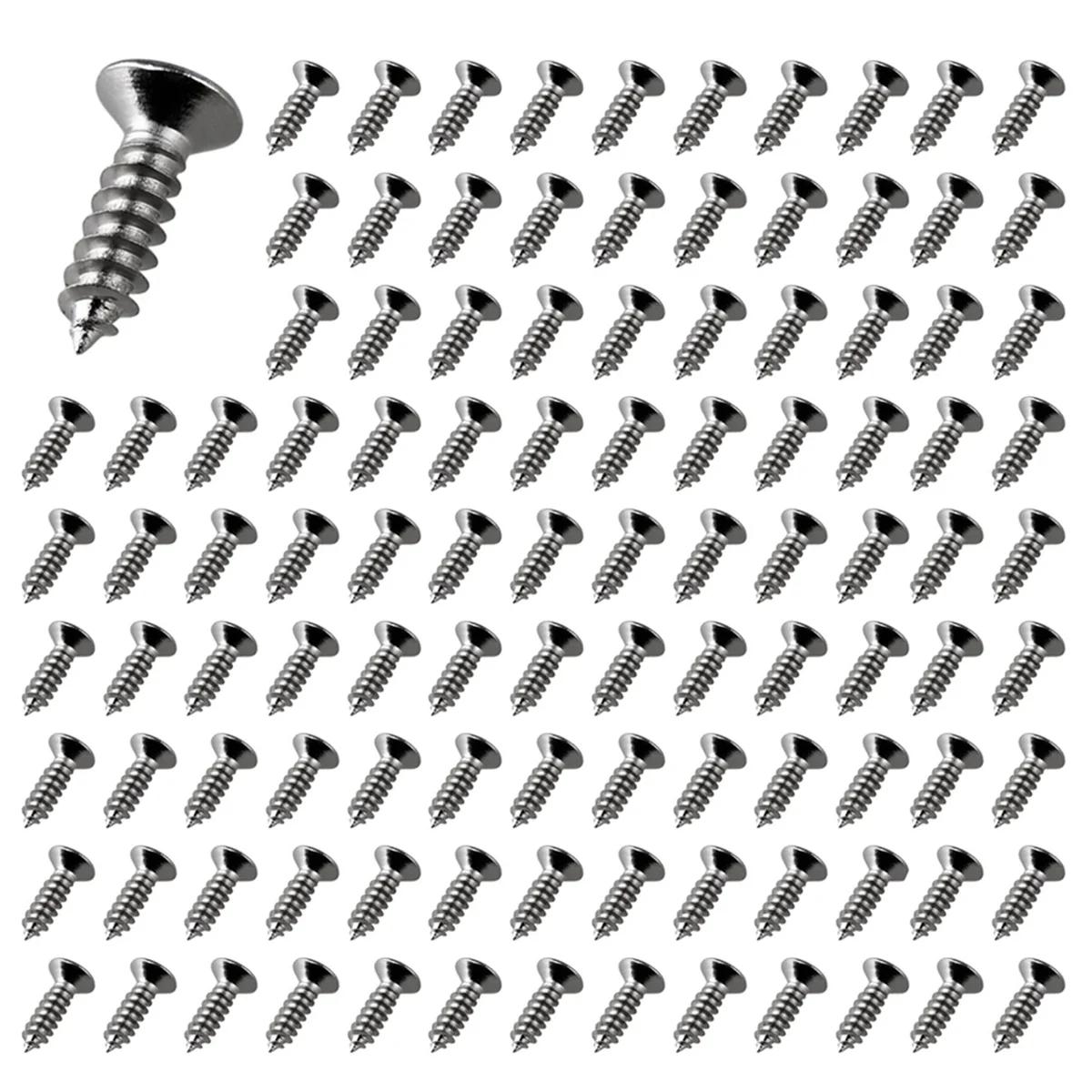 A71P 250x Guitar Bass Screws Parts for Scratchplates Pickguard, Silver