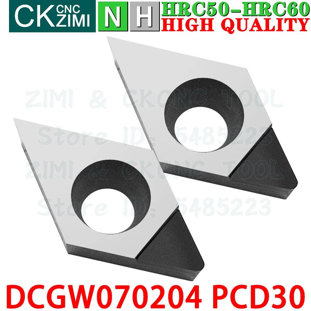 DCGW070204 PCD30 DCGW 070204 PCD30 Inserti PCD Inserti diamantati per tornitura Utensili meccanici CNC Utensili da tornio per taglio metalli DCGW 0702 DCGW0702 PCD per Rame alluminio