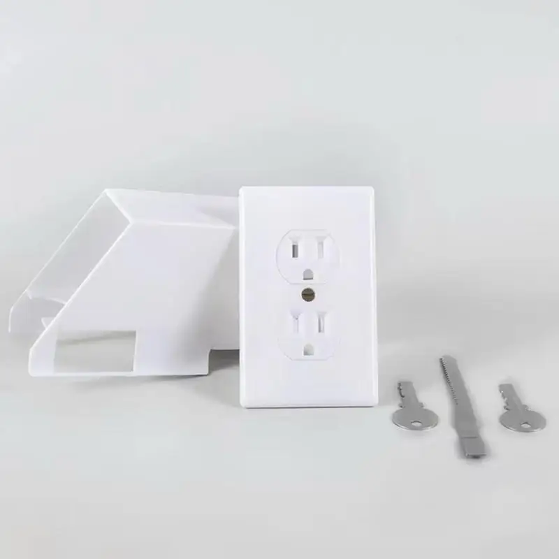 Hiding Wall Outlet listrik aman, lubang aman dengan kunci serbaguna praktis aman untuk menyimpan uang