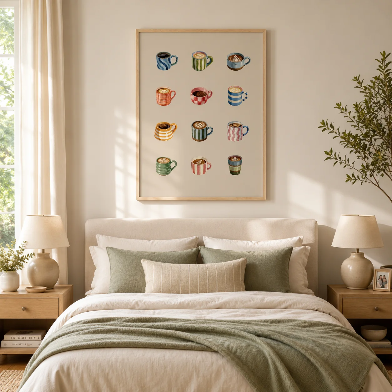 Coffee Print for Kitchen Coffee Mugs Wall Art,Canvas Wall Print， High‑Grade Home Decoration Artwork for Bedroom, Living Room