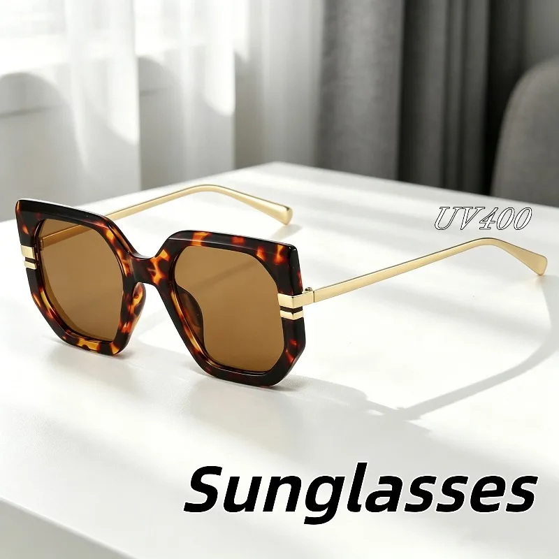 

New Fashion Retro Square Frame UV400 Sunglasses Street Style Shades Women's High Quality Outdoor Travel Anti-UV Sun Eyeglasses