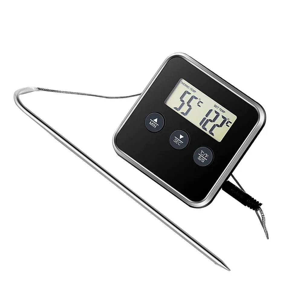 Instant Read Digital Food Thermometer for Meat Baking Bbq Kitchen Temperature Measurement with Magnetic Back Bracket Stand