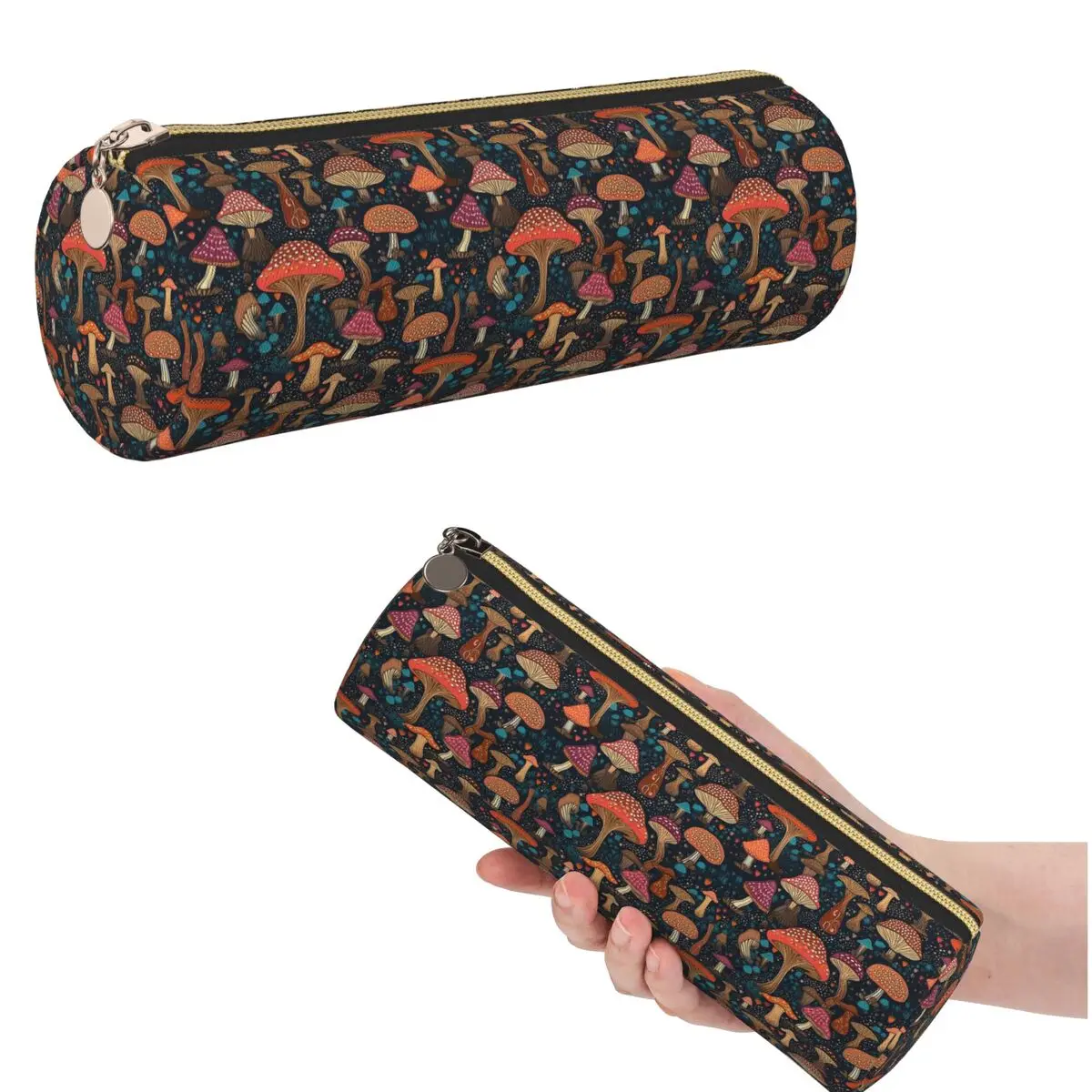 Psychedelic Magic Mushrooms Print Lava Pencil Case for Studen Gifts Cylinder Pen Box Pencil Bag Pen Holder
