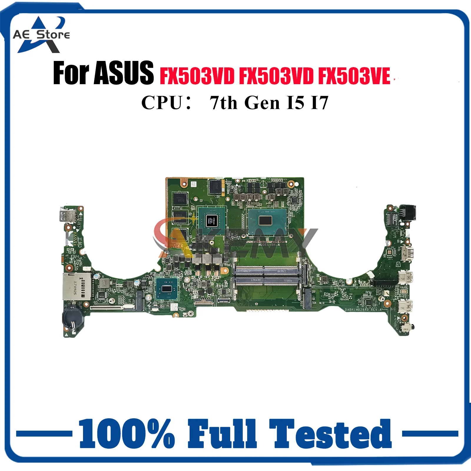 

FX503VD Laptop Motherboard For ASUS TUF Gaming FX503V FX503VD FX503VE Notebook Mainboard With I5 I7 CPU 100% tests OK fast ship
