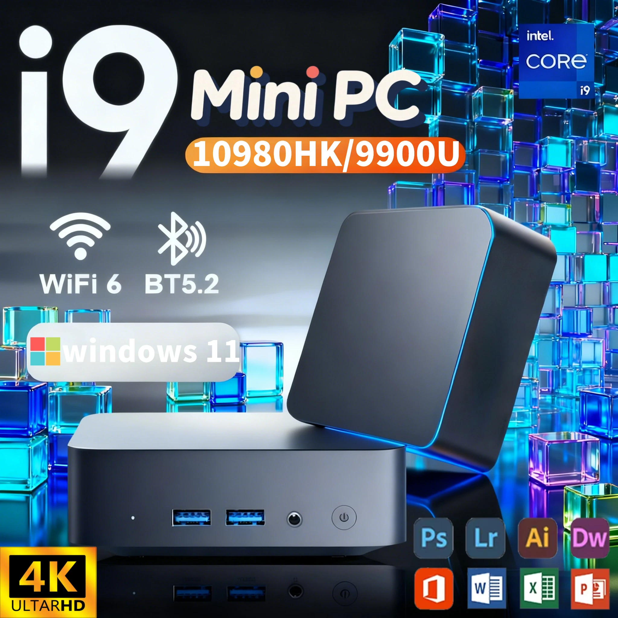 

Игровой мини-ПК с Windows 11, процессором Intel Core i9 10980HK/i9 9900U, 16 ГБ DDR4, 1 ТБ/2 ТБ, WiFi 6, M.2 SSD, графикой UHD, Ethernet 1000 Мбит/с