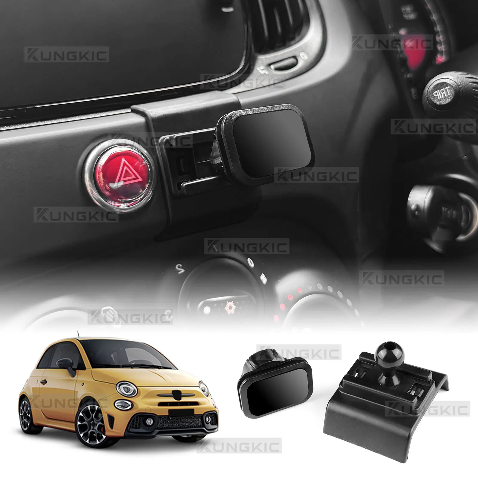 Supporto per telefono a gravità con magnete per auto ﻿ Per Abarth 595 695 2012 2013 2014 2015 2016 2017 2018 2019 2020 2021 2022 2023 2024/Fiat 500/500C 2008-2024/500E 2012-2019 Staffa di supporto per