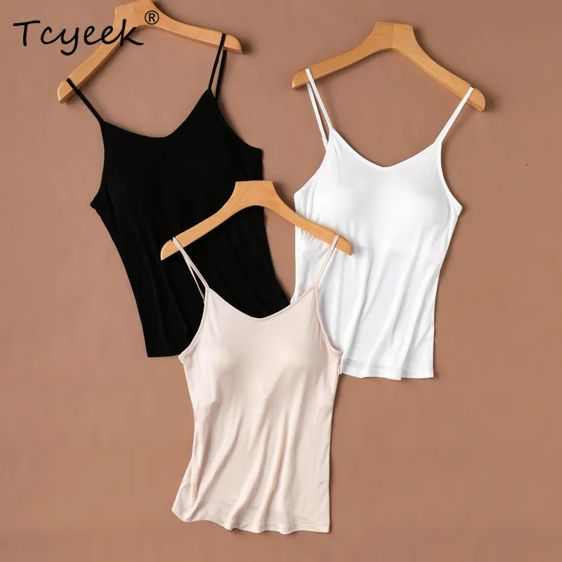 Tcyeek 100% Real Mulberry Silk Tops for Women 2026 Summer Breathable Adjustable Shoulder Strap Camis Ladies Clothes Ropa Mujer