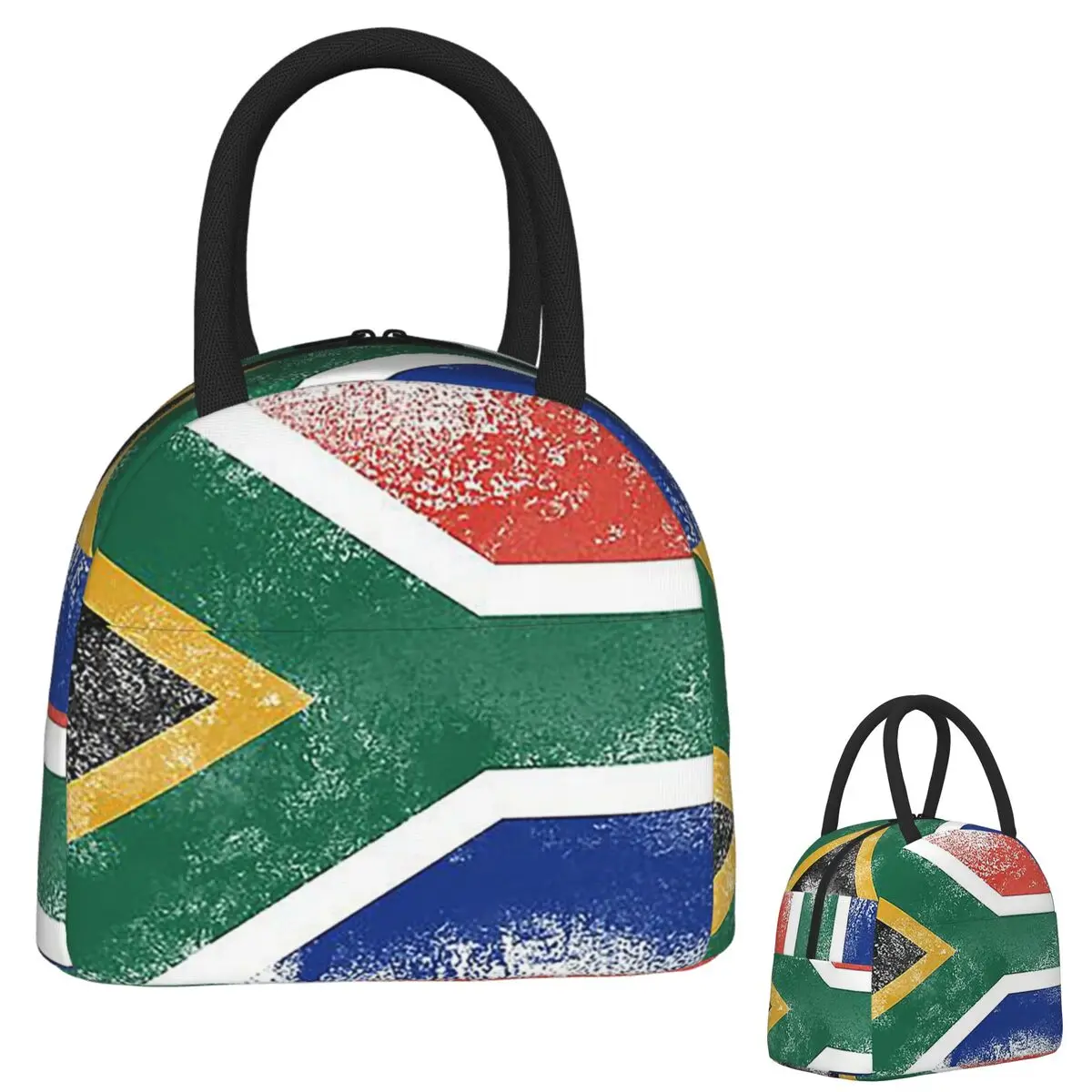 

South Africa Flag Insulated Lunch Bag for Women Children Portable Food Boxes Thermal Lunch Box Tote