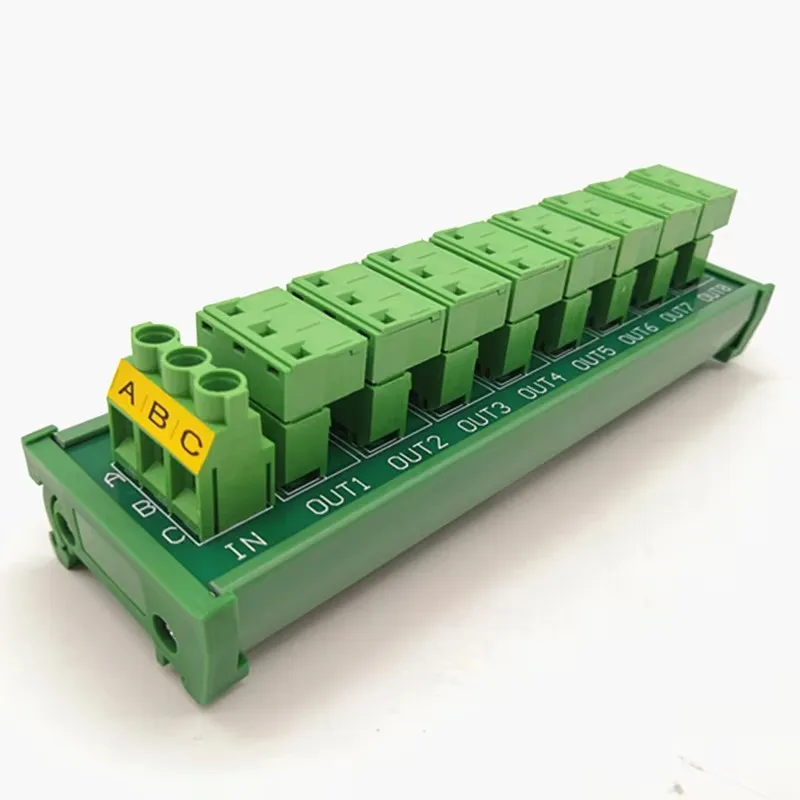 

DIN Rail Mount 30A/300V 8X3 Position Connector Pluggable Terminal Block Distribution Board Module .