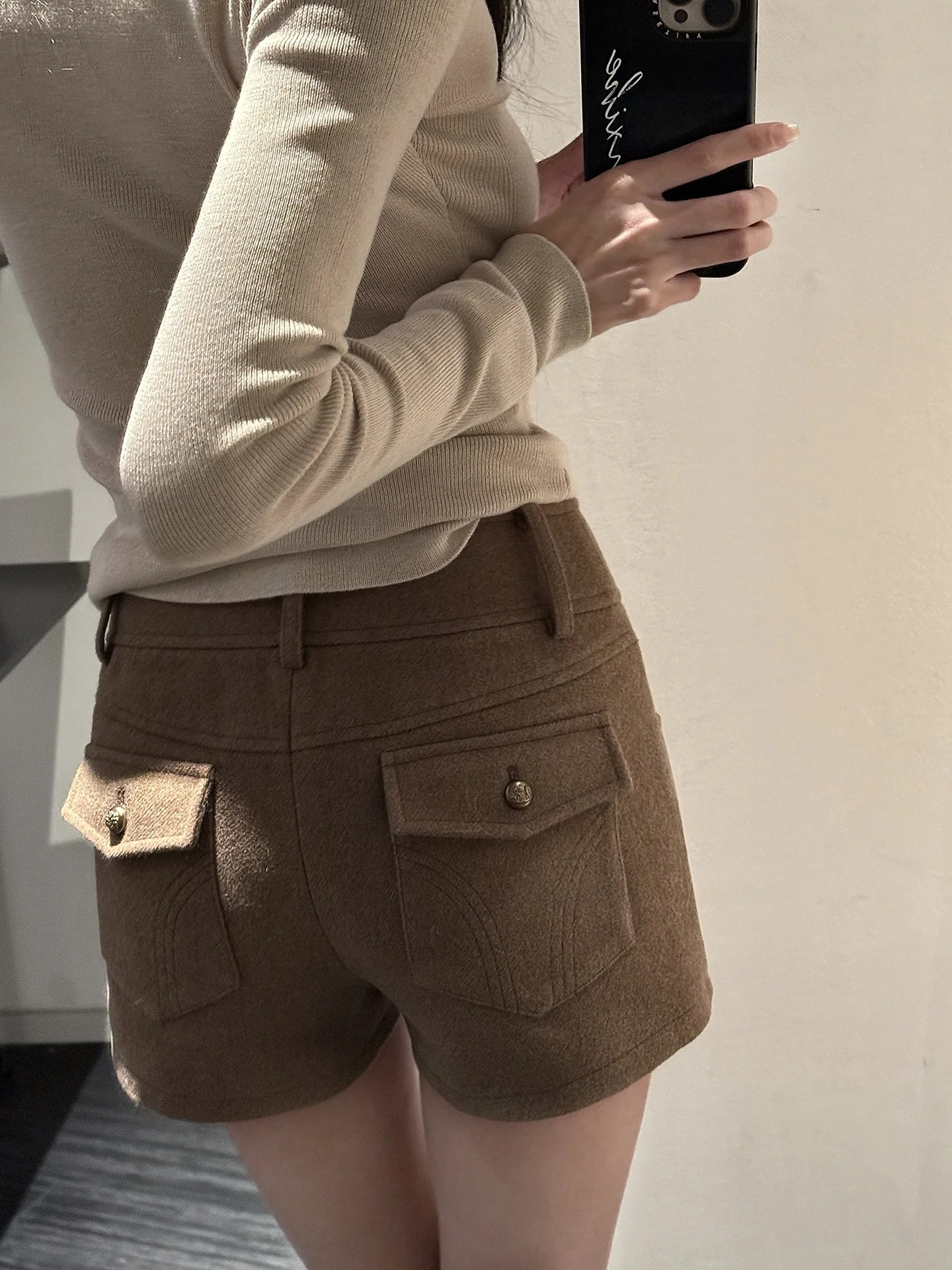 

Autumn Winter Women's Woolen A-Line Bootcut orts Casual Straight Leg Pants Outerwear Hot orts Ladies Faion Trend