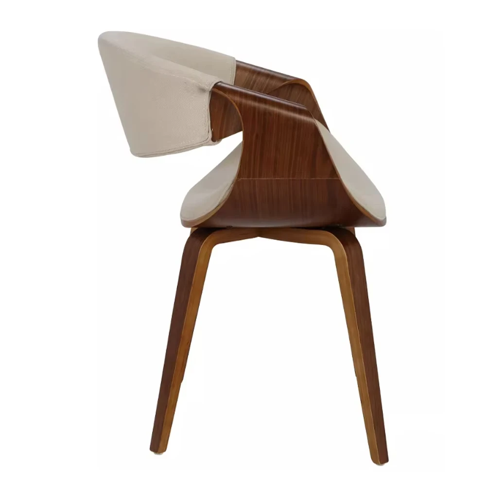 #Hot Sale Swivel Rattan Walnut Dining Chairs Ergonomic Cane Back Curved Arms Dining Accent Chairs With Bentwood Frame
