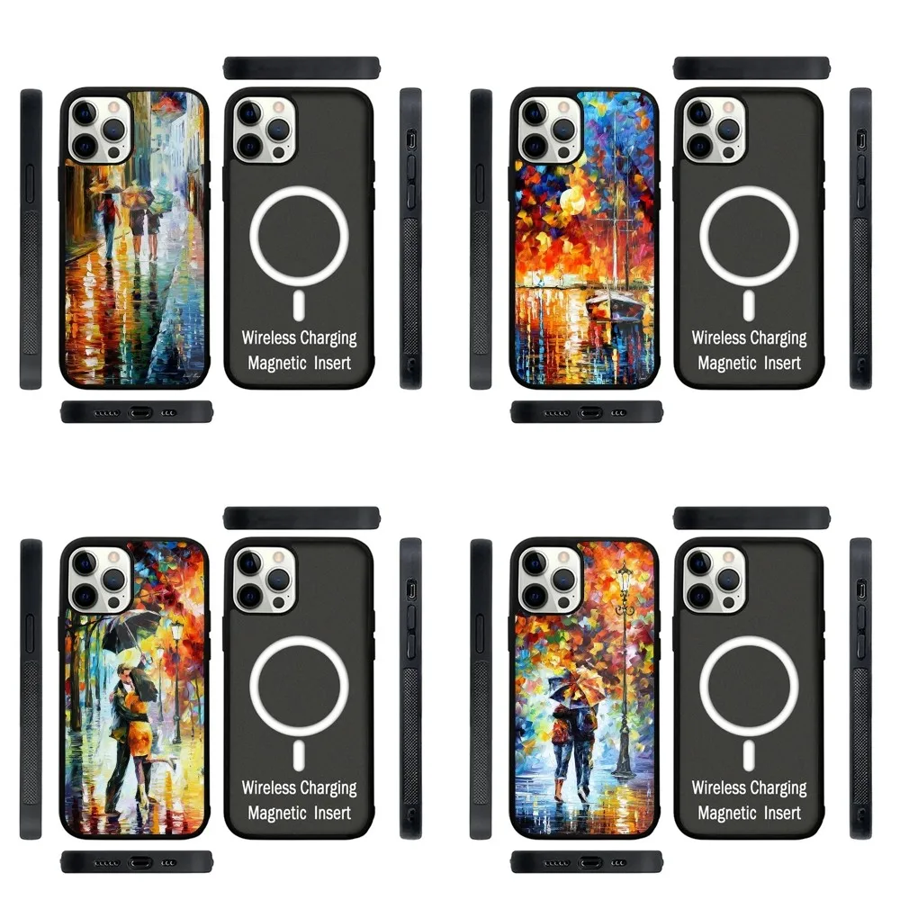 L-Leonid Afremov Painting Phone Case Strong Magnetic For IPhone16,15,14,13,Pro,Max,Plus,11,12,Mini For Magsafe Wireless Charging