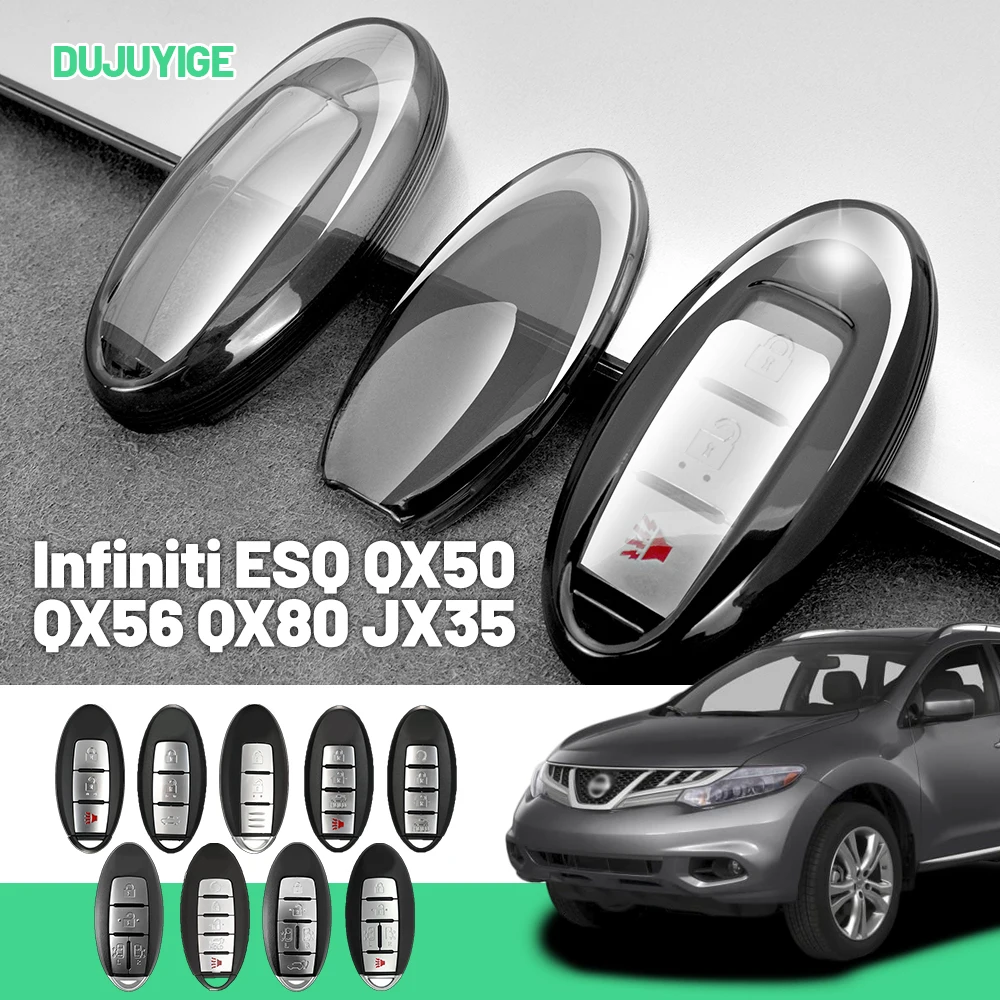 Clear TPU Car Key Case For Infiniti ESQ QX50 QX56 QX80 JX35 QX60 QX70 Key Fob Cover Protector Shell Auto Accessories