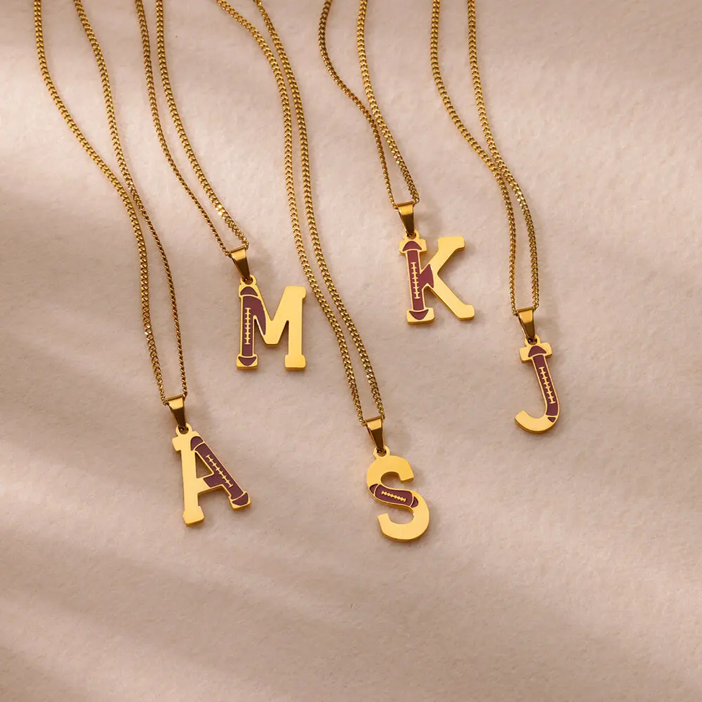 

A-Z Initial Letter Pendant Necklace for Women Stainless Steel Gold Color Alphabet Chain Charm Necklace Birthday Jewelry Gift