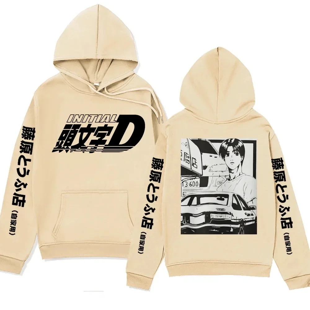 Anime Initial D AE86 Hoodie Hachiroku Shift Drift Cotton Hoody Takumi Fujiwara Tofu Shop Men Women Sweatshirts Winter Clothing