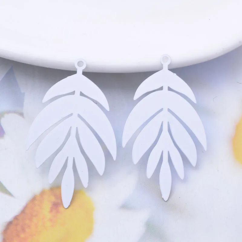 30 Stück AB7017 24*40mm Bemalte Messing-Violett-Fluoreszenz-Blatt-Anhänger für DIY-Schmuck und Ohrringe – Detail 17