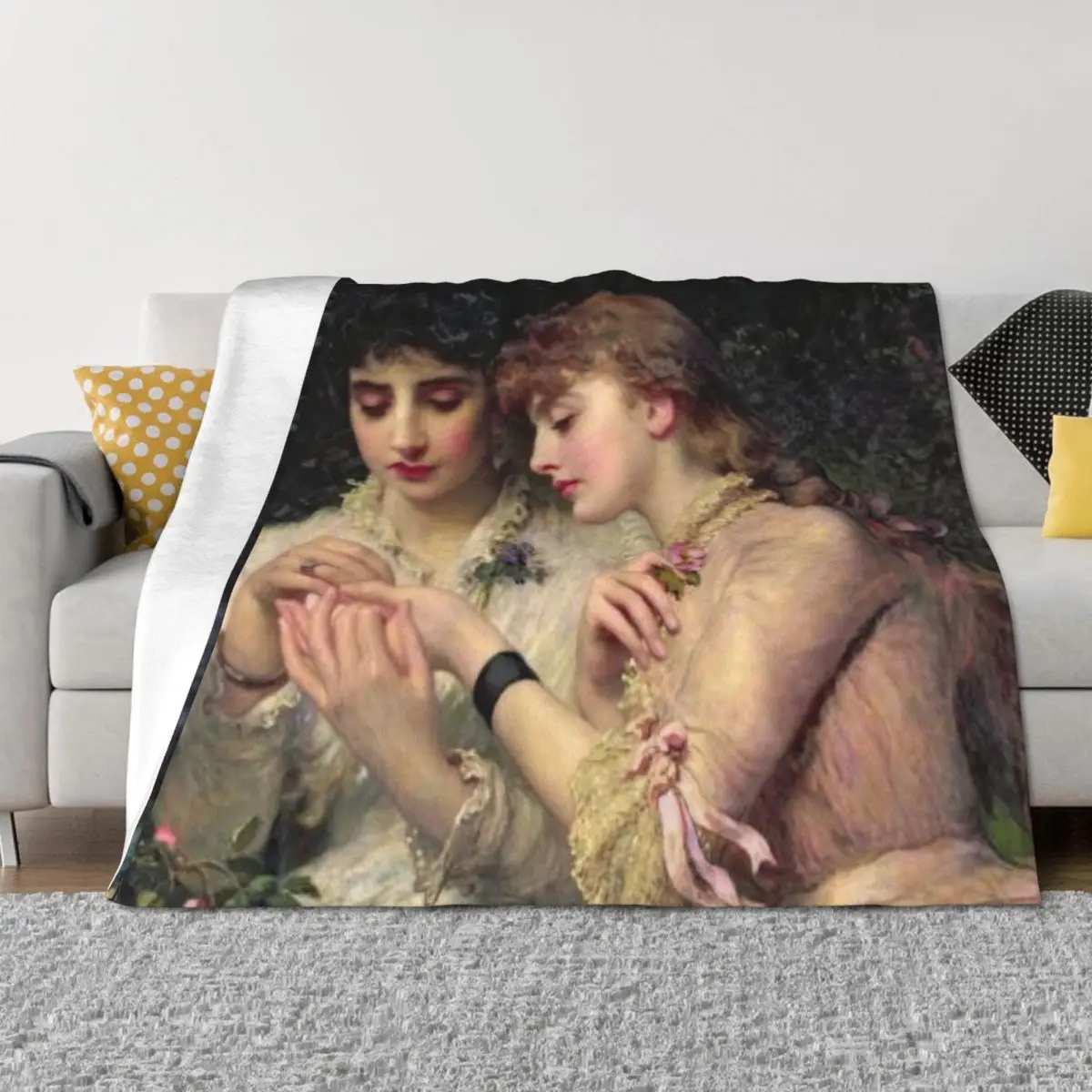 

Sapphic Painting Throw Blanket Retros anime Moving Blankets