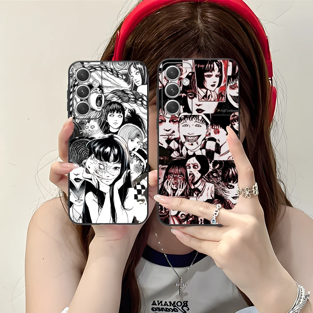 Junji Souichi Painting Mobile Cell Phone Case for Samsung M55 35 15 54 34 14 33 23 13 42 32 22 F55 23 12 5G Black Cover Shell