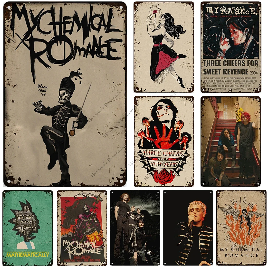 My Chemical Romance Band Metal Signs Poster Rock Band Wall Plate Retro Poster Cafe Club Metal Tin Sign Bar Vintage Metal Plaque