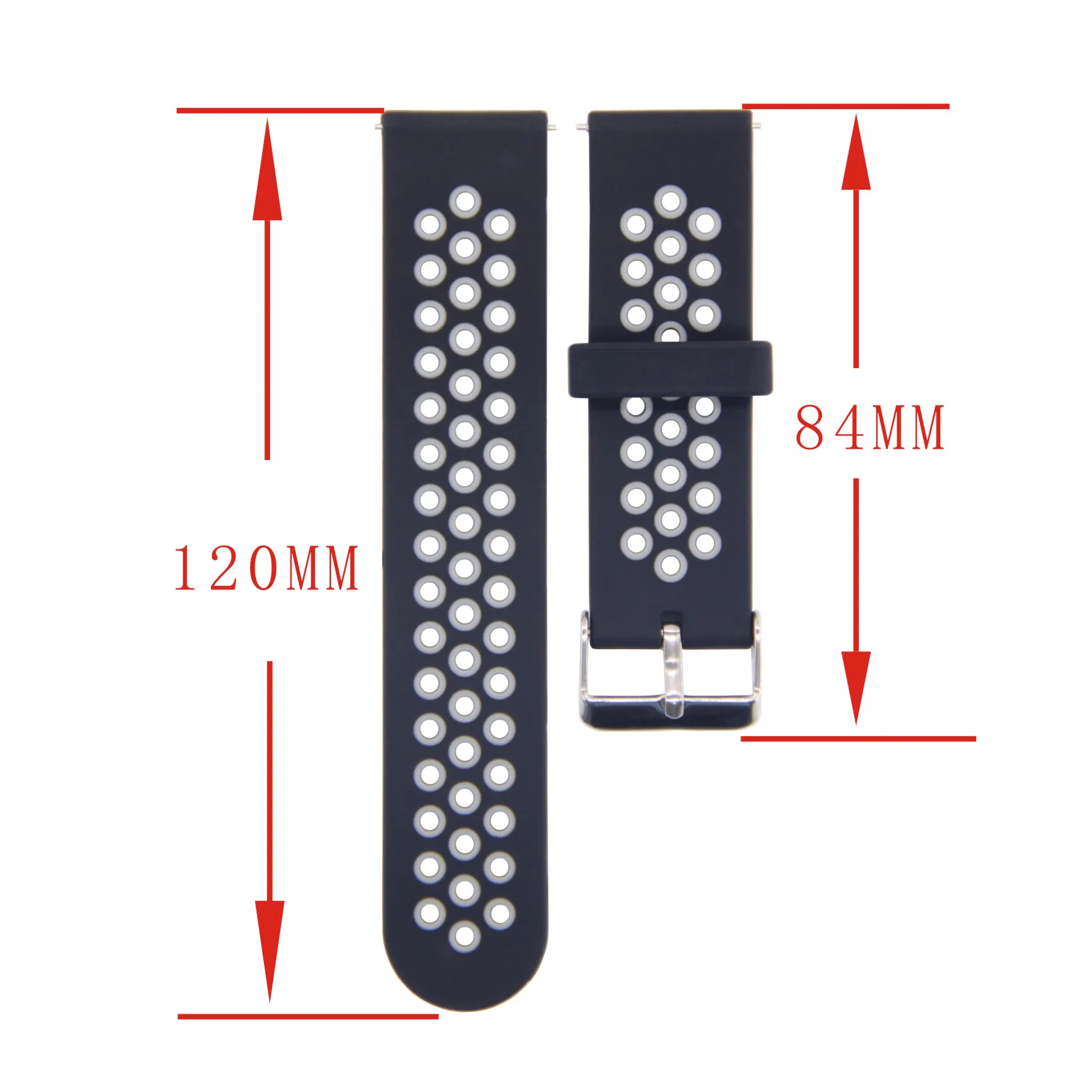 Universal 20mm 22mm Silicone Watch Strap Fashion Quick Release Soft Silicone Breathable Waterproof Sport Smartwatch Man Woman