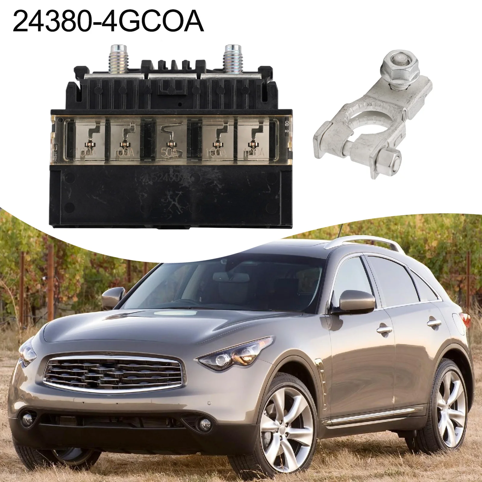 

Запасной предохранитель и клемма для аккумулятора Nissan Altima Frontier и INFINITI Q50 Q60 с номером OEM 243804GC0A