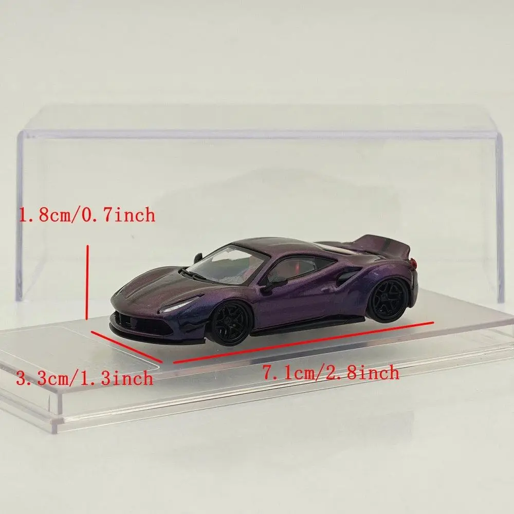 CM 1/64 LB-Works 488 Widebody LBWK Chameleon Magic Purple Diecast Model Car Miniature Toy Vehicle Models Collection