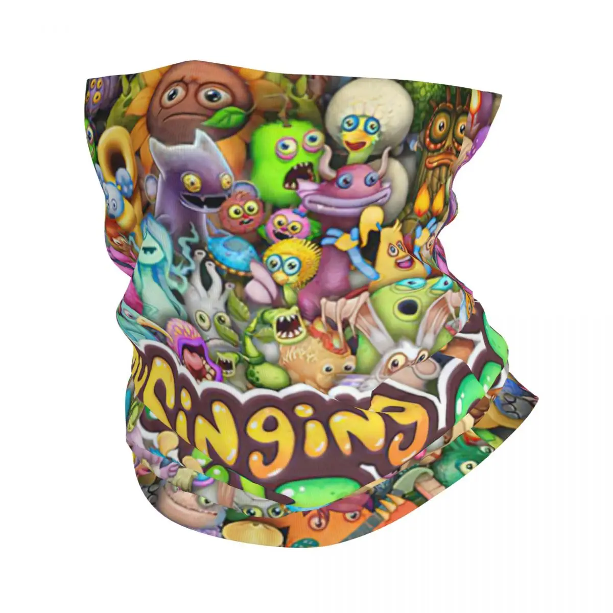 

My Singing Monsters Collage Game Bandana Neck Cover Printed Cartoon Wrap Scarf Warm Cycling Scarf Hiking Unisex Adult Windproof