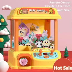 2023 New Miniature DIY Bear Doll Machine Rechargeable Music Cute Cat Doll Stuffed Animal Child Gashapon Playhouse Dollhouse Gift