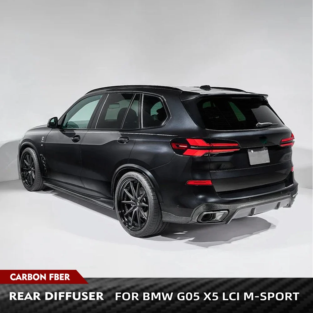 

For BMW G05 X5 LCI M Sport 2023-2024 Carbon Fiber Car Rear Bumper Diffuser Racing Body Kits Car Rear Bumper Lip Guard Spoiler