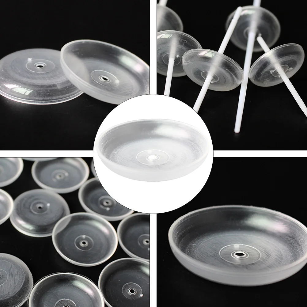 

50pcs PP Props for Cake Plate With Hole Decoration Transparent Plates Holders Cake Props
