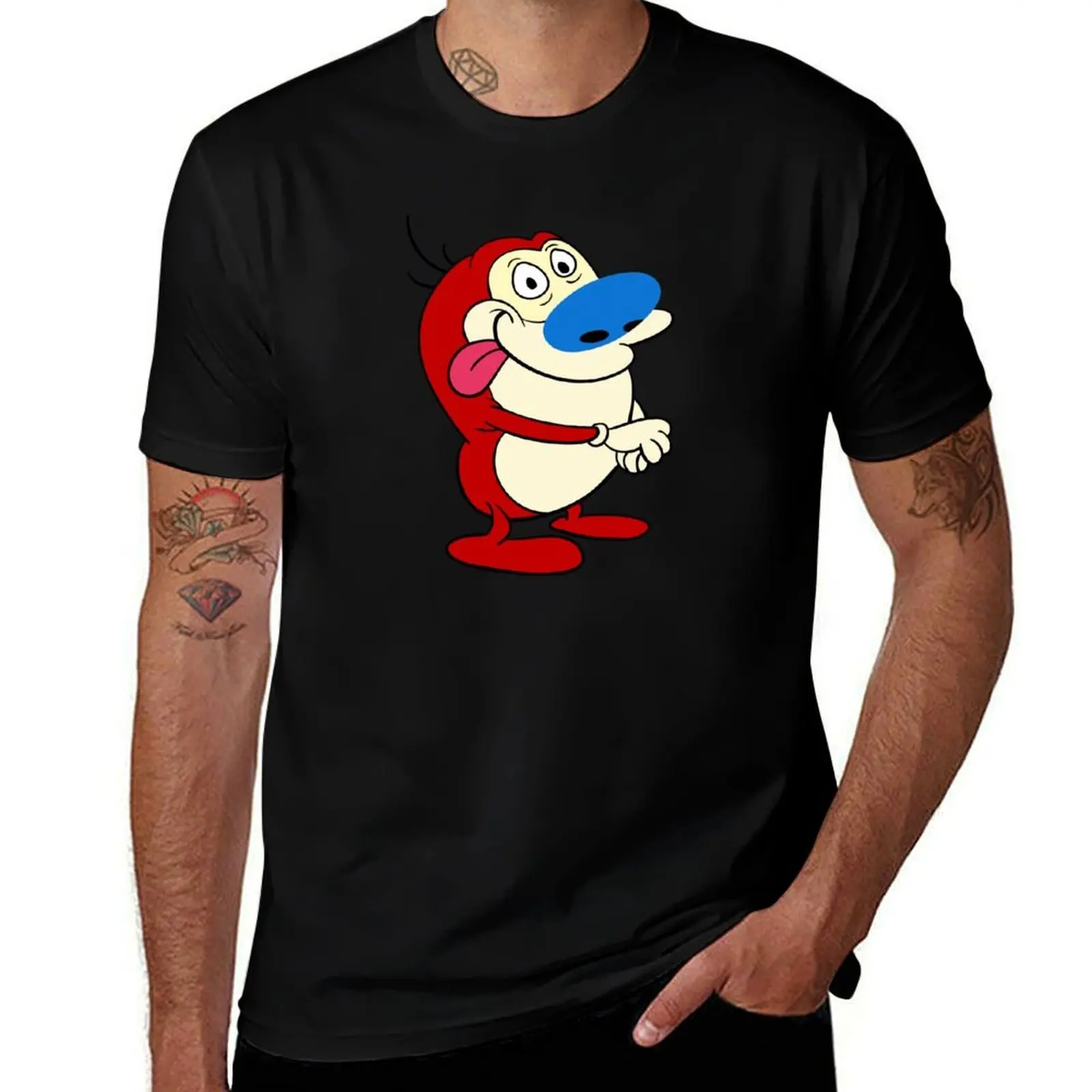 Ren & Stimpy - Stimpson Stimpy J. Cat T-Shirt Casual Lightweight Short Sleeve Top
