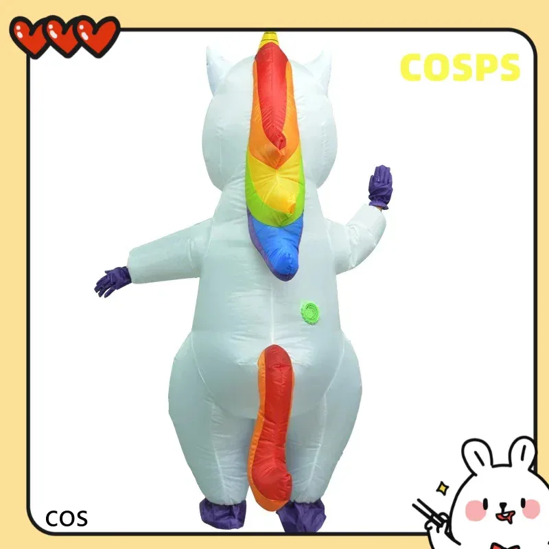 

NO5 Inflatable Unicorn Costume Adult Kids Rainbow Halloween Costumes for Wommen Men Adult Carnival Mascot Purim Christmas ZOCOS