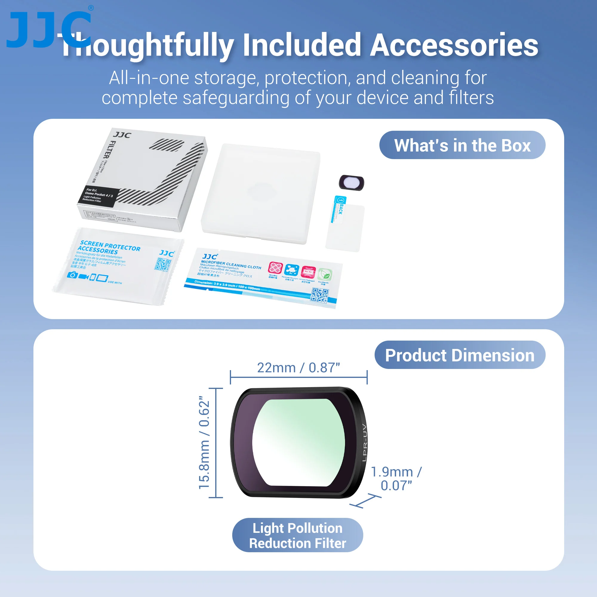 JJC F-P Serie Filter für DJI Osmo Pocket 4 3 Objektiv Magnetischer Filter 0,72x Weitwinkelobjektiv CPL UV-Filter ND2-32 Variabler Filter – Detail 14