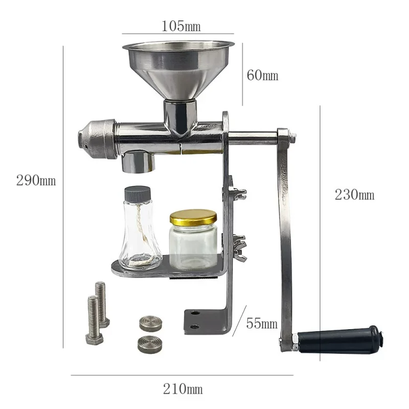 Manual Mini Oil Press Machine,Home Cold & Hot Press Oil Extractor for Peanut Rapeseed Soybean