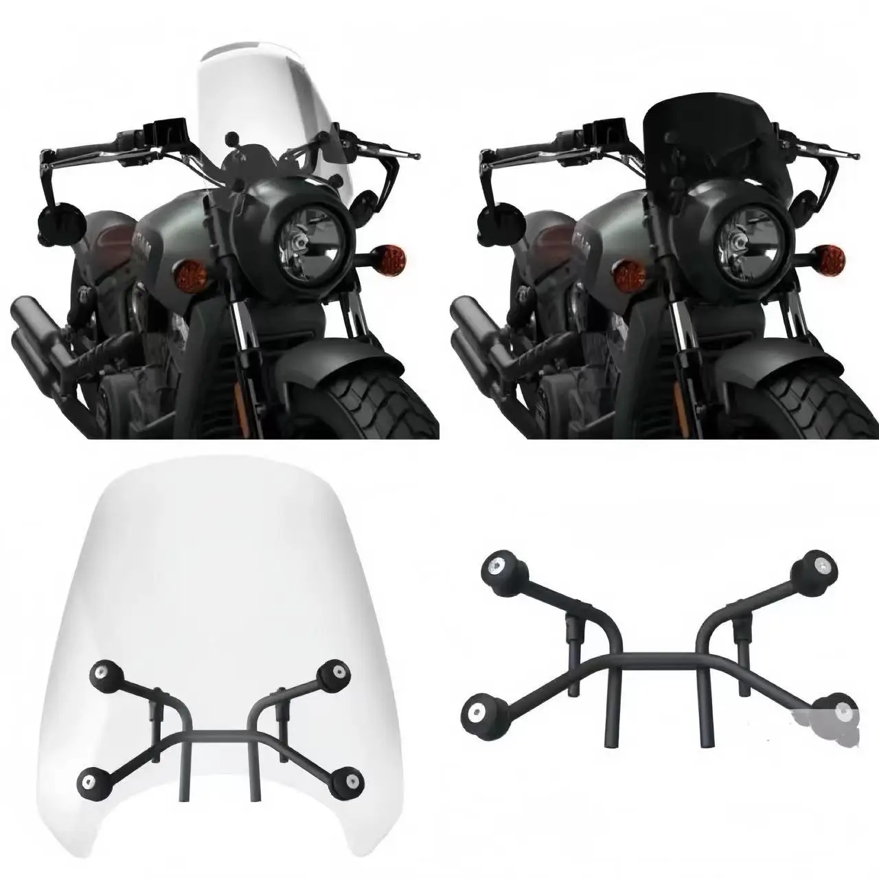 Szyby motocyklowe Owiewki Mocowania do Indian Scout Bobber 18-24 Akcesoria Deflektor Spoiler Deflektor Powietrza