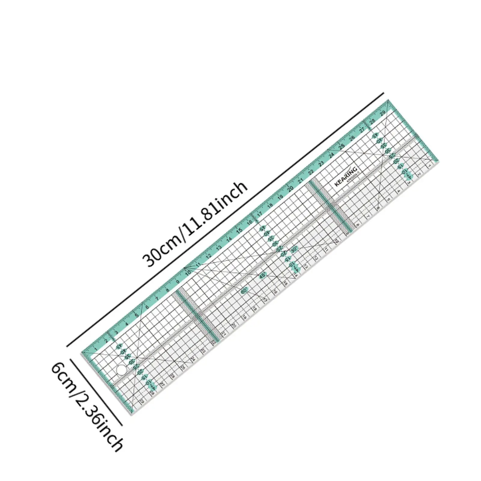 Sewing Ruler Clear Scales Simple Lightweight Unique Tansparent Multi Angles Measuring Multipurpose Cutting Measuring Ruler